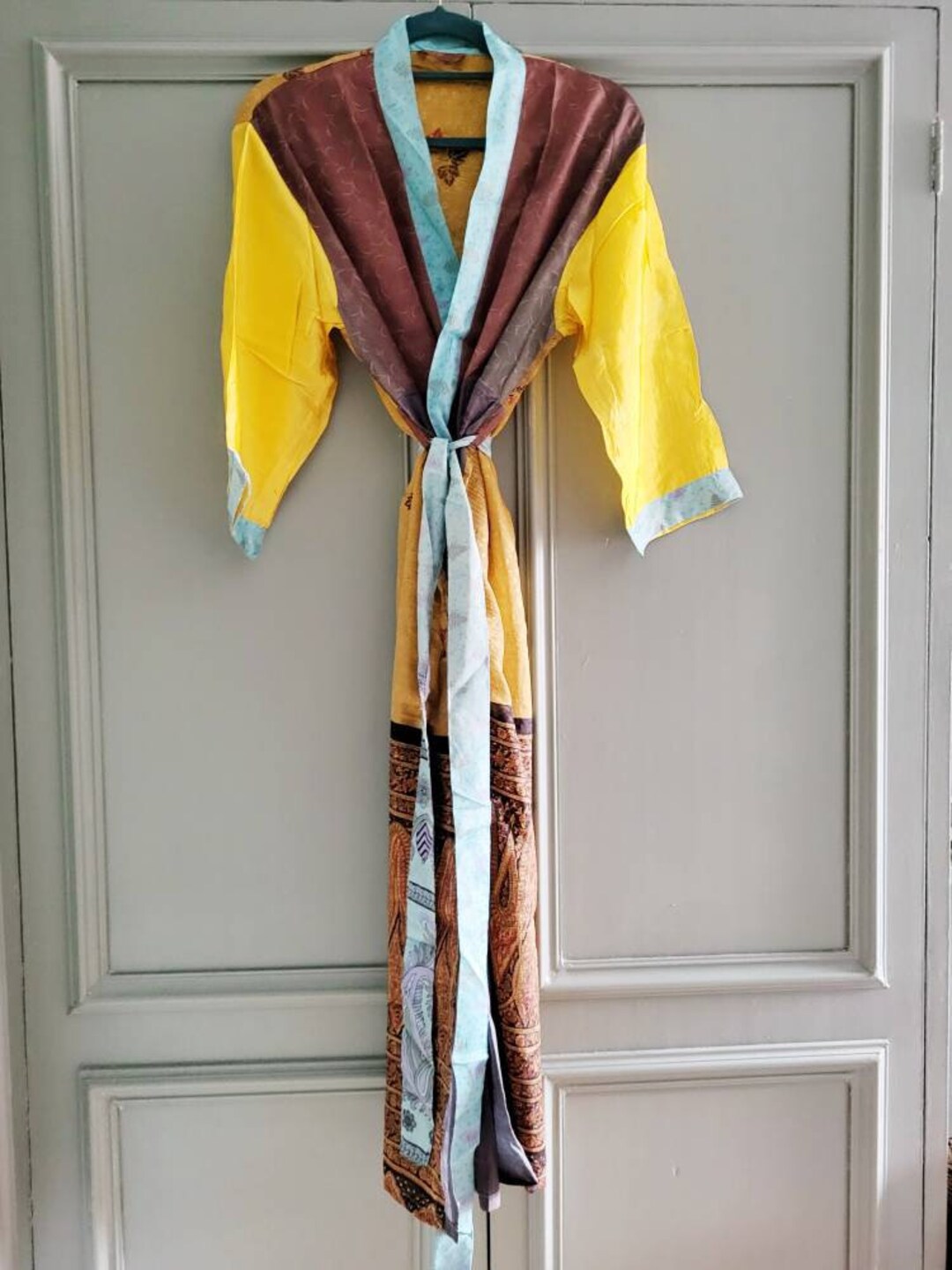 Sari Robe Vintage Sari Silk Robe Made in India - Etsy