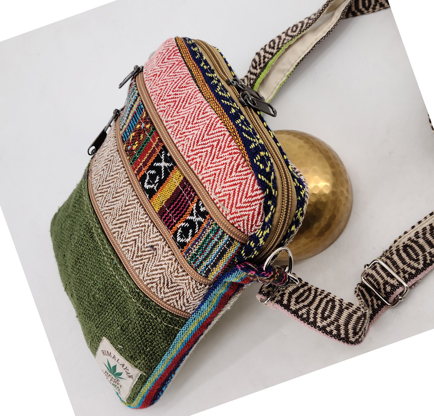 Bohemian Passport Bag Hemp Mini Bag With 5 Pockets Handwoven -  Israel