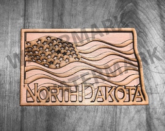 Images clipart de l'État du Dakota du Nord, fichiers découpés au laser (svg, pdf, ai, dxf, eps)