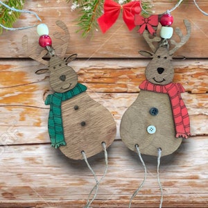 Ciervo navideño, archivos de corte, paquete de ciervos navideños, archivo SVG, archivo Lightburn, archivos de corte Cricut (AI, DXF, EPS, Lightburn, PDF, SVG)