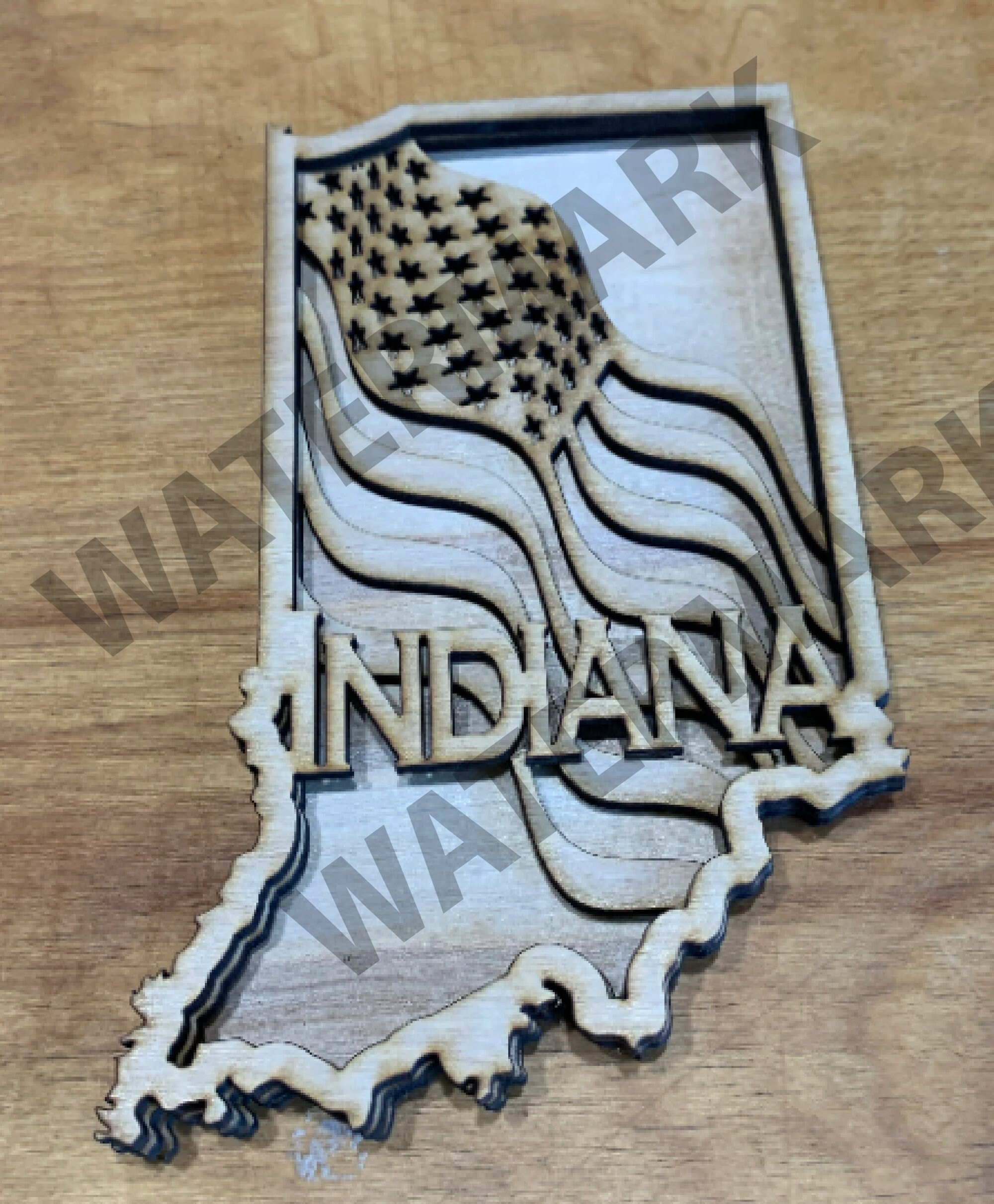 State Indiana - Laser Cut Out Unfinished Wood Craft Shape USA10 State Indiana - Laser Cut Out Unfinished Wood Craft Shape USA10