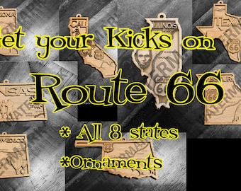 Historic Route 66 Ornament & Non-Ornament SVG Bundle, Laser Cut Files (Digital Download)