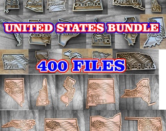 United States Bundle, 400 Cut Files, State Bundle svg Cricut, US states clip art (ai, dxf, lightburn, svg)