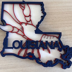 Louisiana Crawfish, Laser cut Louisiana Crawfish, Louisiana 3-Layer Laser Cut file