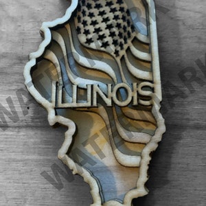 Illinois State Bundle, couper des fichiers, fichier svg State Bundle, fichiers de coupe Cricut, clipart de l'état de l'Illinois (ai, dxf, eps, lightburn, pdf, svg)