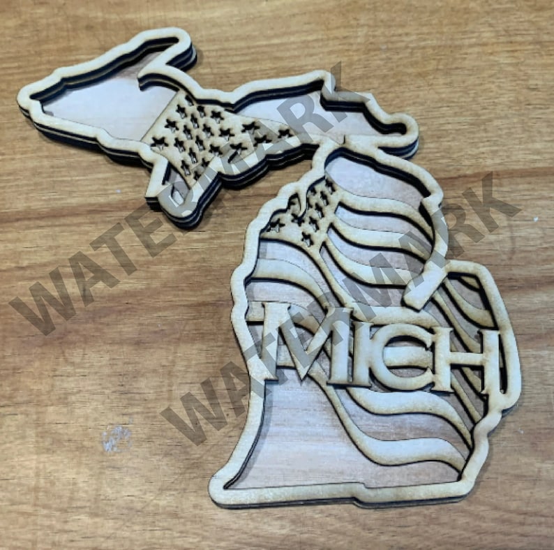 Michigan State Laser Cut File Bundle (svg, Pdf, Dxf, Eps, Ai) - Etsy