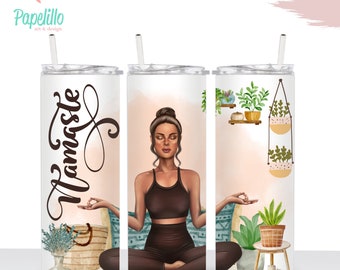 Namaste Yoga Tumbler: Meditation Girl 20oz Cup
