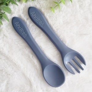 Engraved Baby spoon and Fork Personalized Baby Set Utensils Baby Spoon with name Baby Shower Gift Personalized baby gift 2 pcs