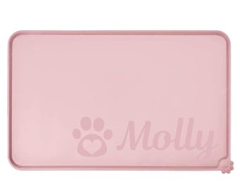 Custom Dog Food Mat Placemat, Silicone Pet Dog Mats, Feeding Mats, Slow feed bowl for dogs & cats, Personalized Mats, Gift Dog Mom