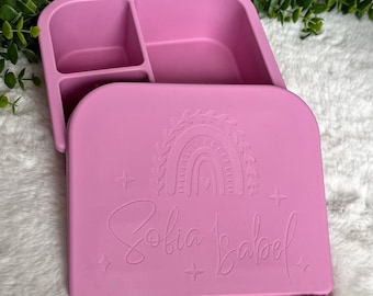 Personalized Silicone Bento Box: Kid's Divided Lunchbox