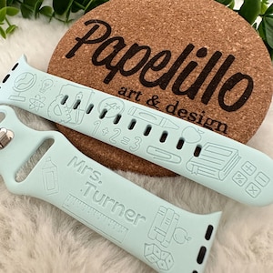School Teacher watch Band engraved watch Band Personalized Teacher Watch Band Monogrammed Silicone Band engraved pharmacy watch band