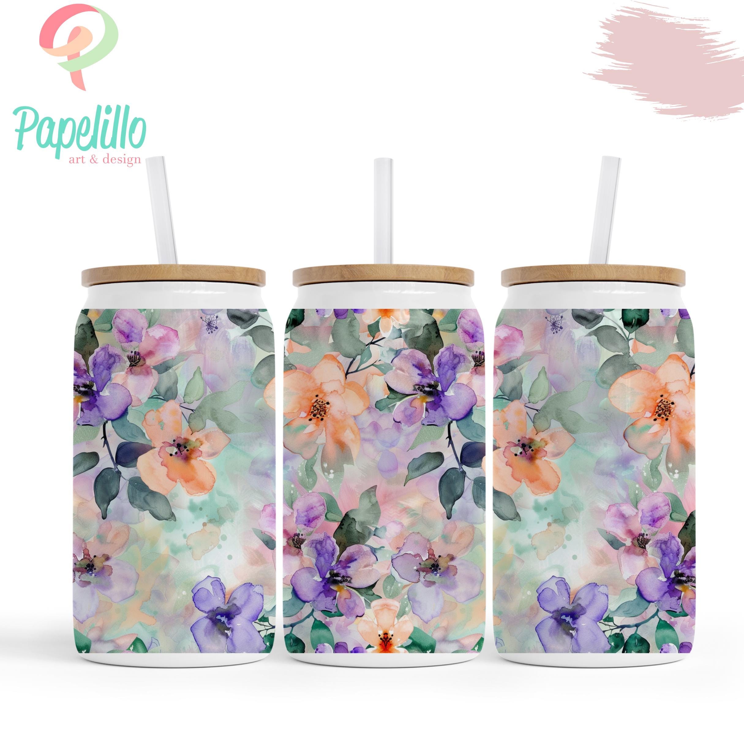 Custom iced coffee floral canvas hat Floral Print Hat, Floral Cowboy Hat, Sunflower Hat  main image 3