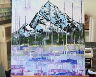 Mountain Oil painting, abstract. Made to order