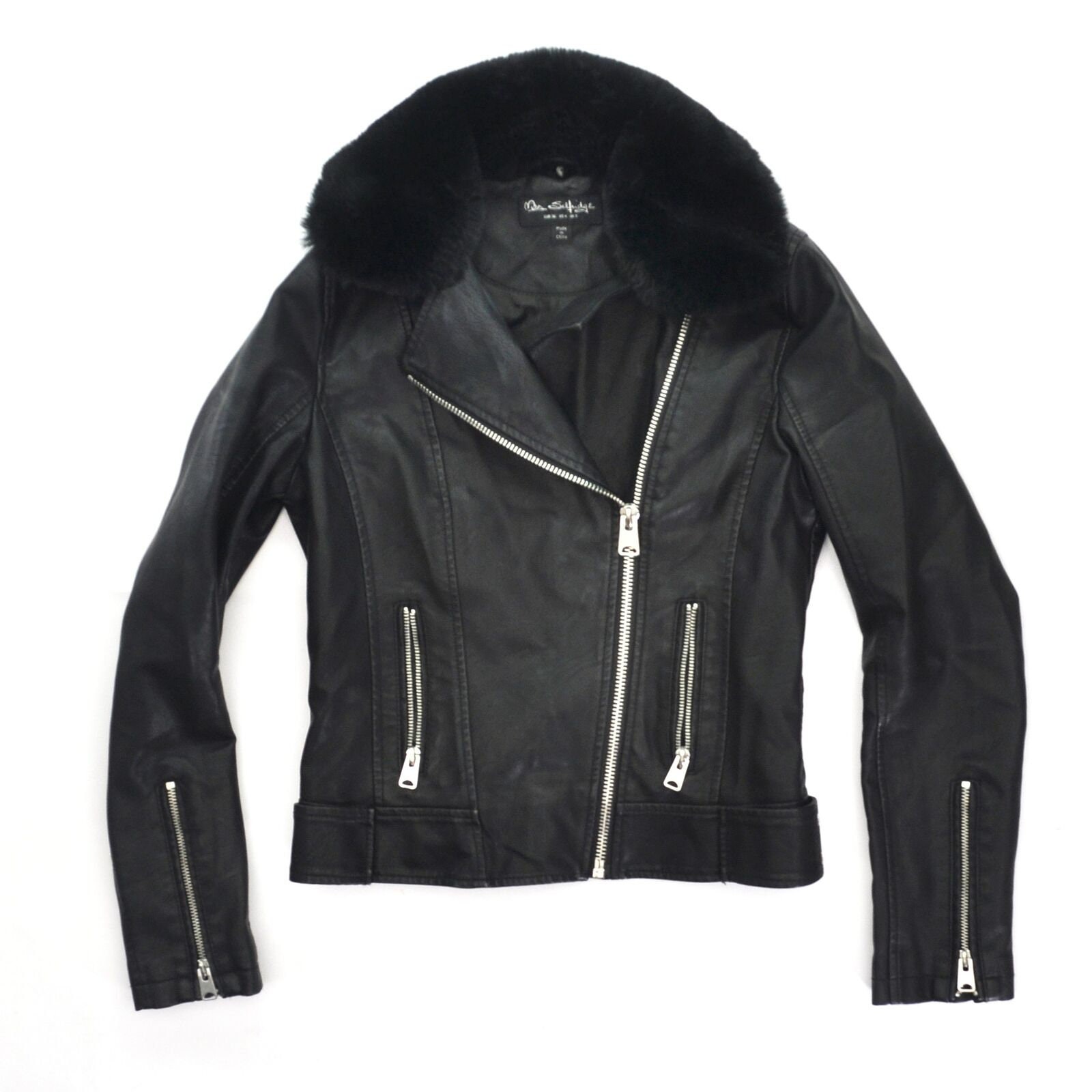 Miss selfridge faux leather jacket cheap
