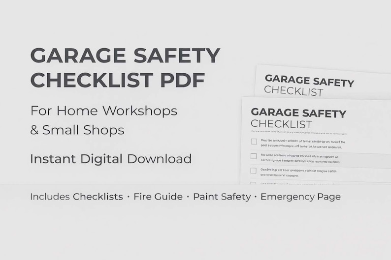 Garage Safety Checklist PDF for Home Workshop & Small Shop - Etsy Australia