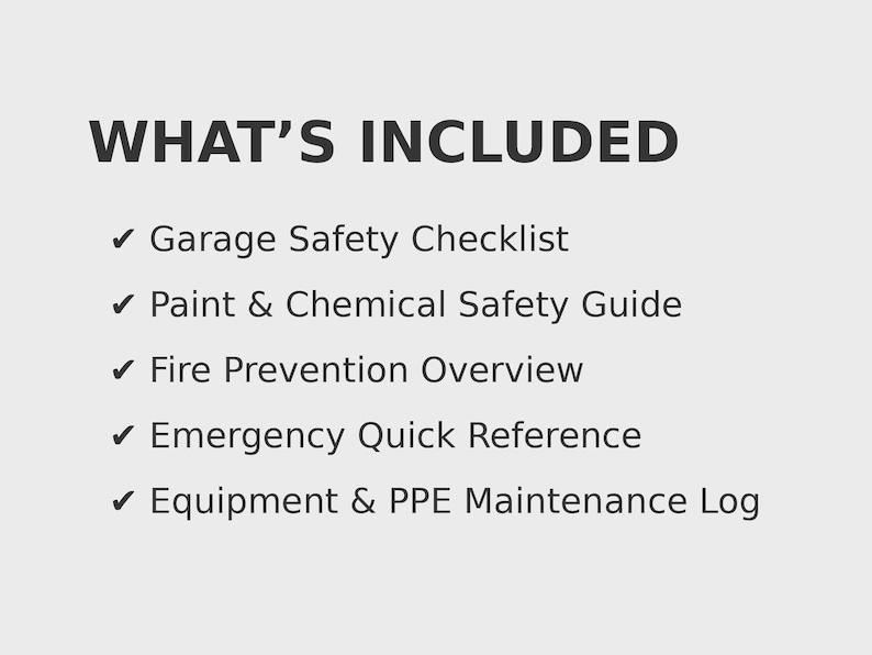 Garage Checklist.pdf Garage Safety Checklist PDF for Home Workshop & Small Shop - Etsy