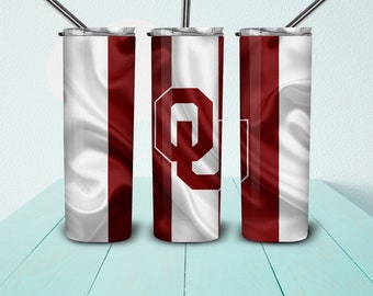 Okla university 20oz Skinny Straight Tumblers File, Tumbler Wraps - Plantillas - Digital Download JPG