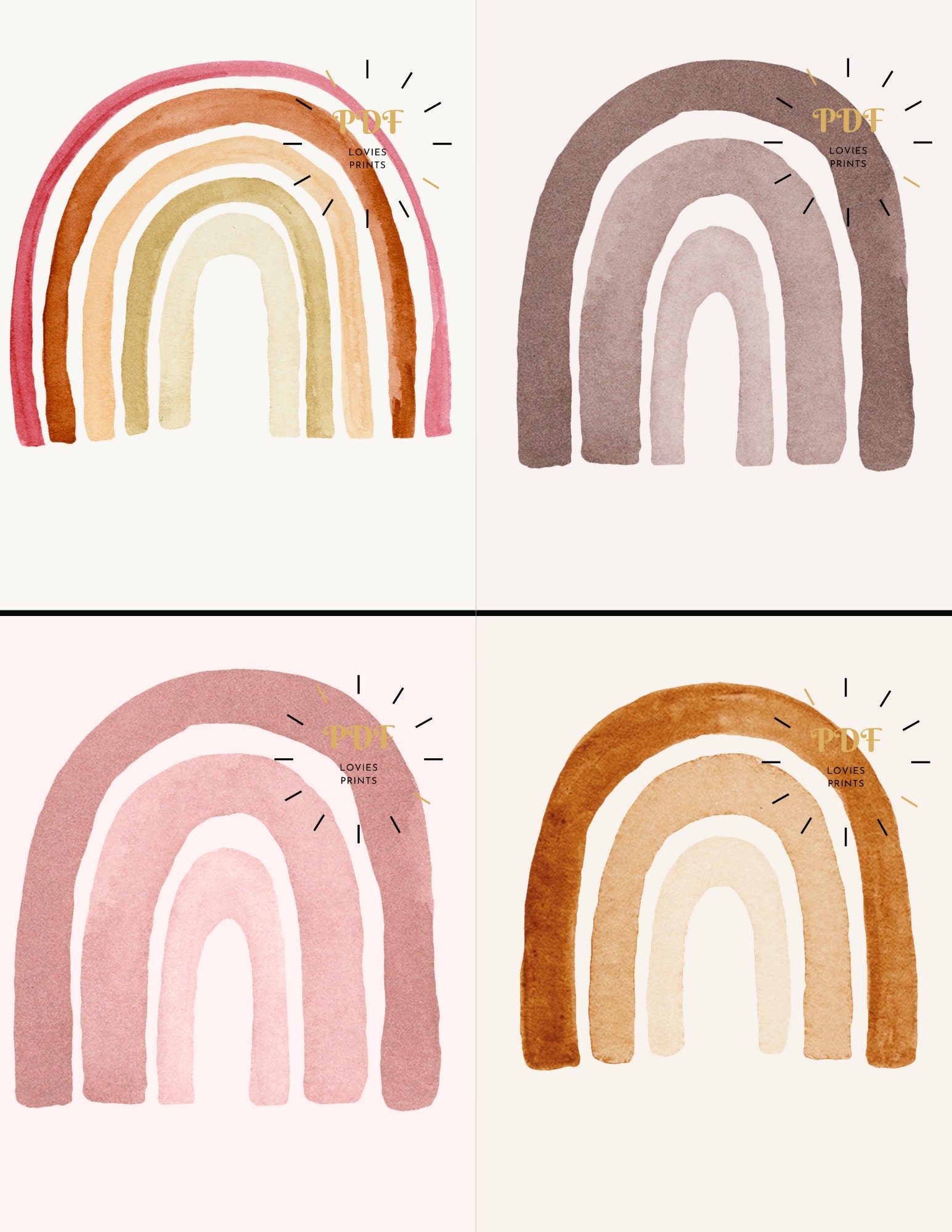 BLUE RAINBOW PRINT Printable Wall Art Rainbow Decor Etsy Australia