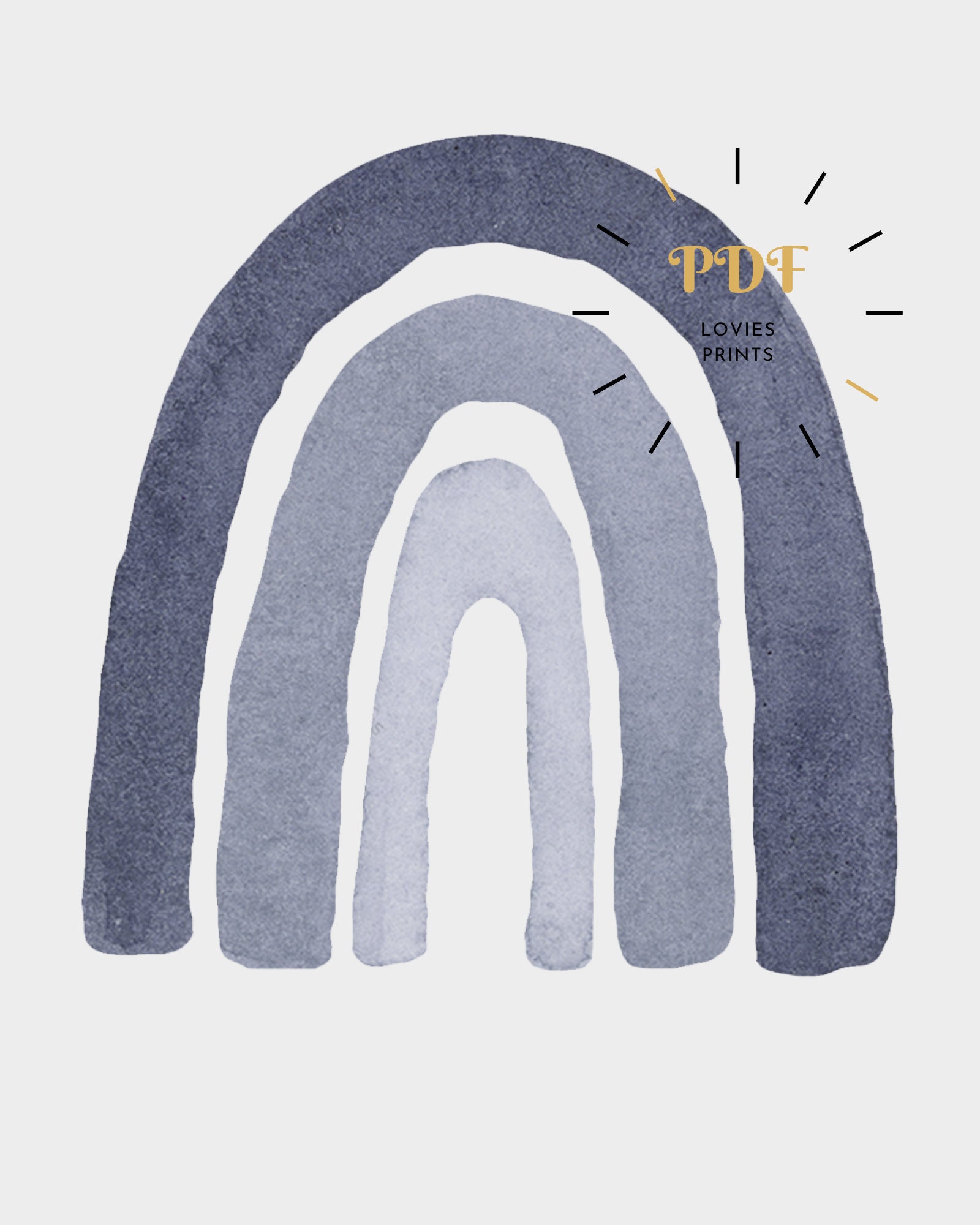 BLUE RAINBOW PRINT Printable Wall Art Rainbow Decor Etsy Australia