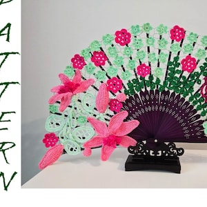 Irish Crochet Lace Hand Fan Pattern: Floral Wedding Accessory (PDF Pattern)
