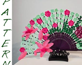 Irish Crochet Lace Hand Fan Pattern: Floral Wedding Accessory (PDF Pattern)