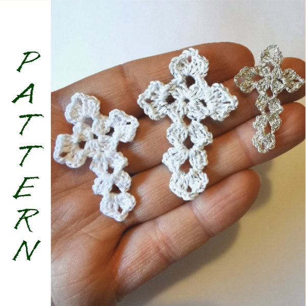 Crochet Cross pattern, Cross motif tutorial, Crochet Easter Cross pdf, Baptism cross motif, Christening Easter favors,  Christmas decoration