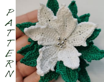 Patroon kerstster gehaakt: zelfstudie 3D-bloemen (pdf-patroon)