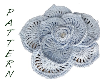 Easy Crochet 3D Rose Pattern: Irish Lace Motif (PDF)