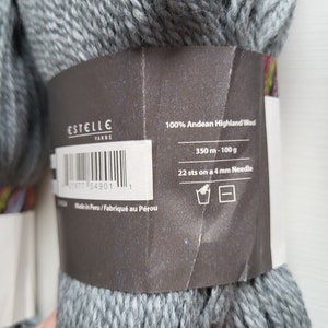 Estelle Andean KD grey yarn for crocheting knitting and hairpin natural color thin yarn for hat and sweaters light shawl and scarfs image 2