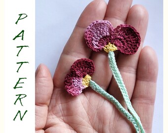 Burgundy fall crochet flower pattern, easy crochet yellow and brown instruction, crochet flower pattern,Tiny crochet floral pattern download