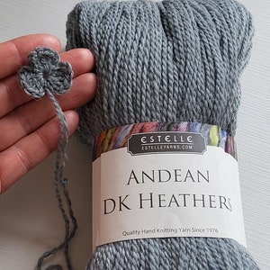 Estelle Andean KD grey yarn for crocheting knitting and hairpin natural color thin yarn for hat and sweaters light shawl and scarfs image 8