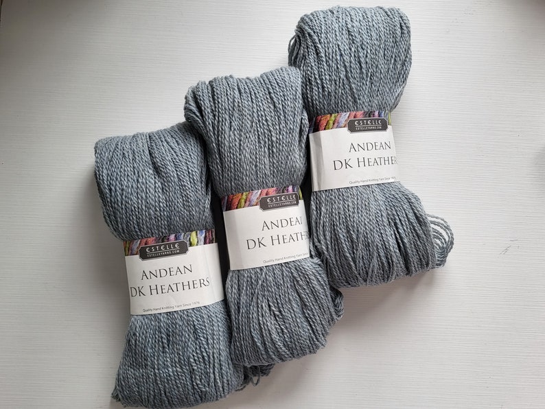 Estelle Andean KD grey yarn for crocheting knitting and hairpin natural color thin yarn for hat and sweaters light shawl and scarfs image 10