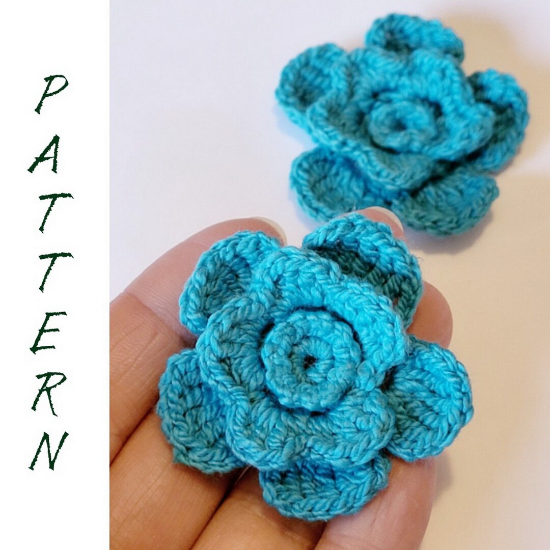 3D Crochet Flower Pattern Easy Crochet Pattern Flower 5 Petals 