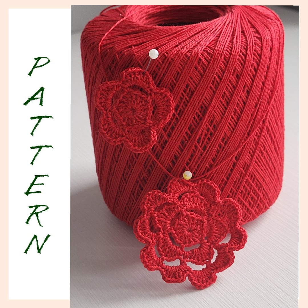 Set of Two Easy Crochet Flower Tutorial Crochet Flower Etsy