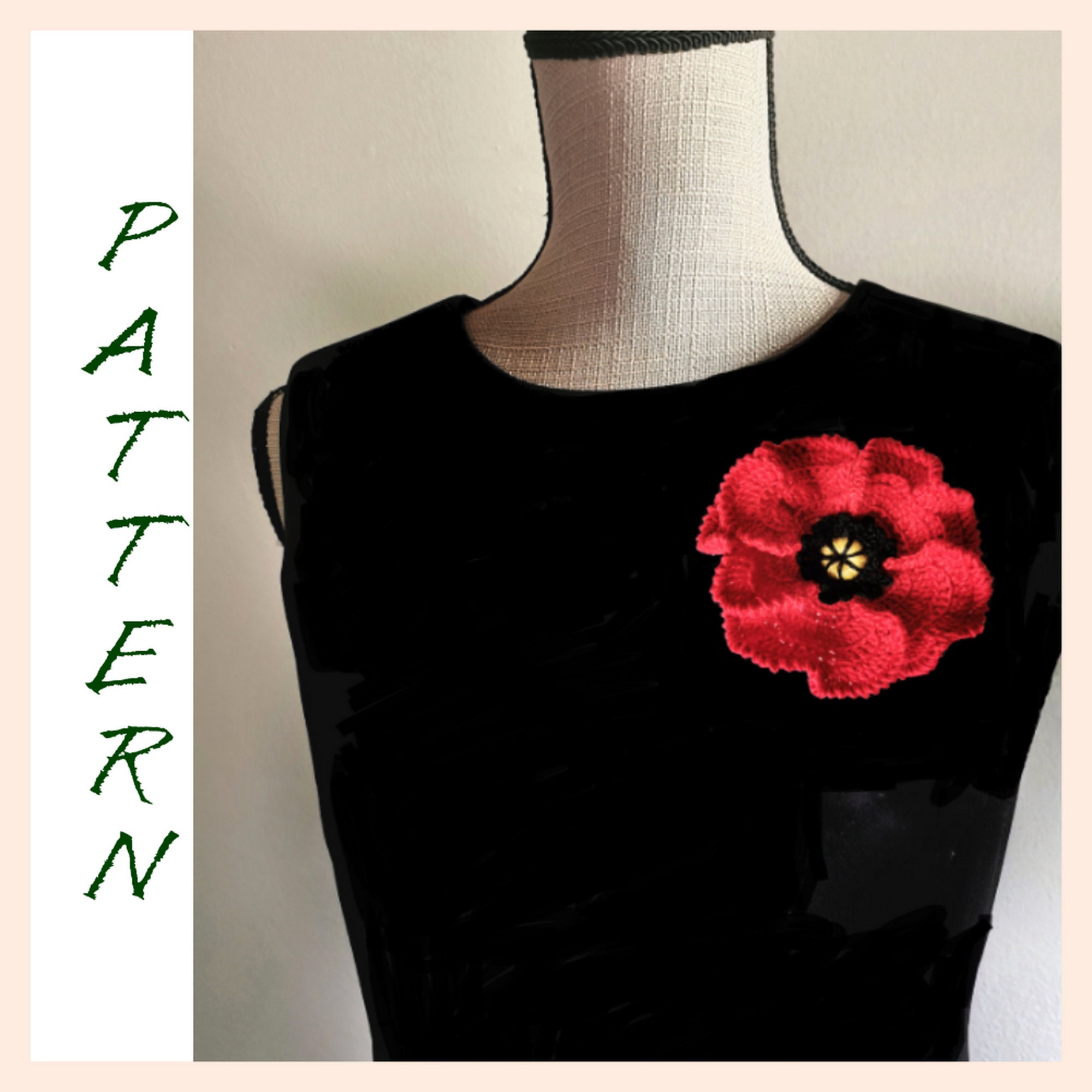 13 Crochet Flower Patterns That Will Brighten Your Day 6 Crochet Poppy Flower Brooch Pattern: Cotton Applique