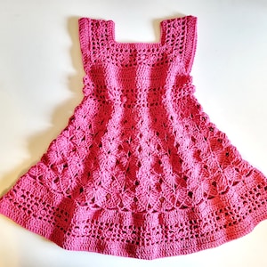 Girl Crochet Dress Dusty Pink Pattern Summer Dress (Download Now) - Etsy