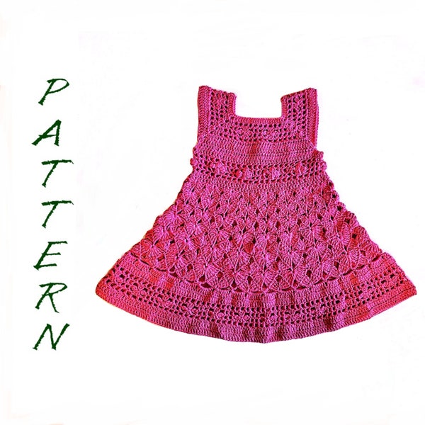 girl crochet dress dusty pink pattern, summer dress pattern, handmade dress openwork tutorial, flower girl dress step by step instruction