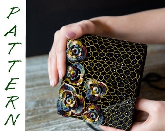 Irische Häkelspitze mit Rosenmuster: Abend-Clutch (PDF)