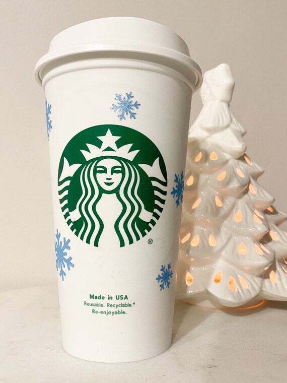 Snowflake Flower Starbucks Reusable Cups Kitchen & Dining Drink