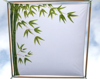 Unique Wedding Canopy, Hand PAINTED CHUPPAH, gorgeous Bamboo design. Doubles as Photo Backdrop after the ceremony.