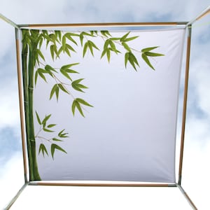 Unique Wedding Canopy, Hand PAINTED CHUPPAH, gorgeous Bamboo design. Doubles as Photo Backdrop after the ceremony.