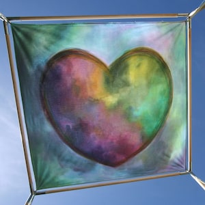 Chuppah Wedding Canopy, Colorful Heart PAINTED CHUPPAH to double as photo backdrop