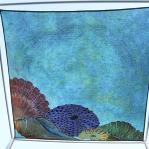 Unique Seashells design, Wedding Canopy PAINTED CHUPPAH and Photo Backdrop inspired by the ocean.