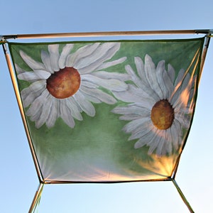 Wedding Chuppah Canopy, Daisies original PAINTED CHUPPAH to double as photo backdrop