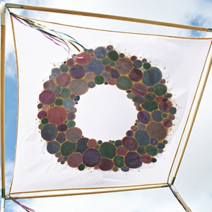 Wedding Canopy Chuppah / photo backdrop, one-of-a-kind PAINTED CHUPPAH, Gems design