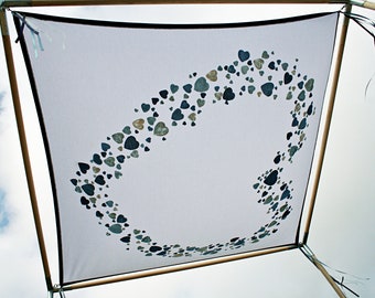 Handmade Painted Wedding Canopy Chuppah and Photo Backdrop, Heart of Hearts