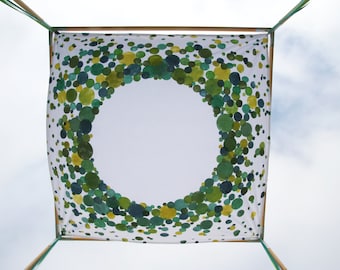 Hand-Painted Cotton Wedding Chuppah Canopy and Photo Backdrop, Bubbly Design