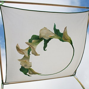 Hand PAINTED CHUPPAH, Wedding Canopy / Photo Backdrop, Calla Lily design