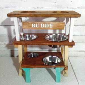Futternapf für Hunde, Hundeschalen mit Ständer, Erhöhte Hundenäpfe, Futterstation im Farmhaus-Stil, Erhöhter Hundeteller