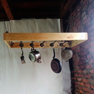Hanging Pot Rack, Industrial pot rack, Kitchen Island Ladder,  Pot and Pan Holder, Ceiling Pot rack, Dish Rack, pot rack holder